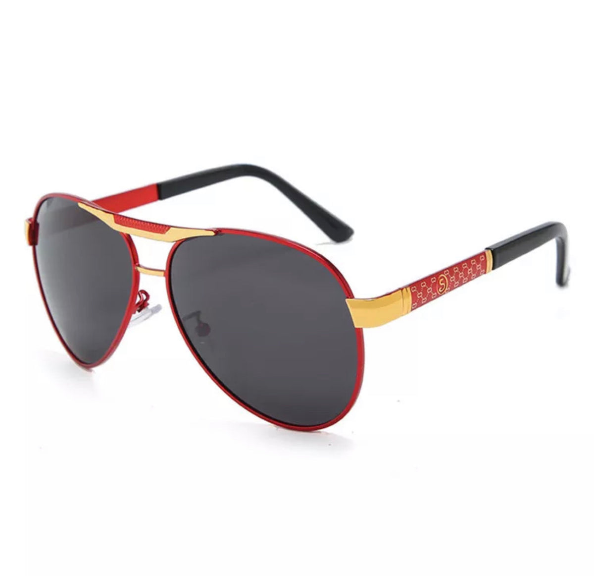 Red and Gold Contemporary Sunglasses VWC Eyewear Pinnacle Frame | 24KT Gold & Red Woods main image 2
