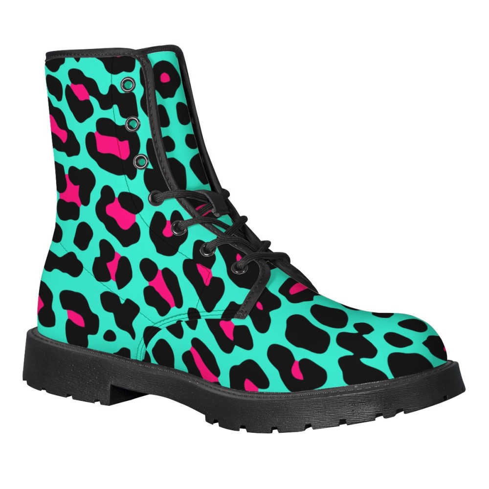 Miami Leopard Print Leather Boots