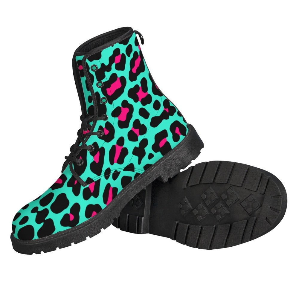 Miami Leopard Print Leather Boots