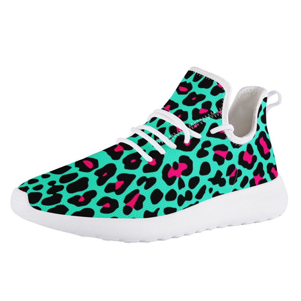 Miami Leopard Print Mesh Knit Sneakers