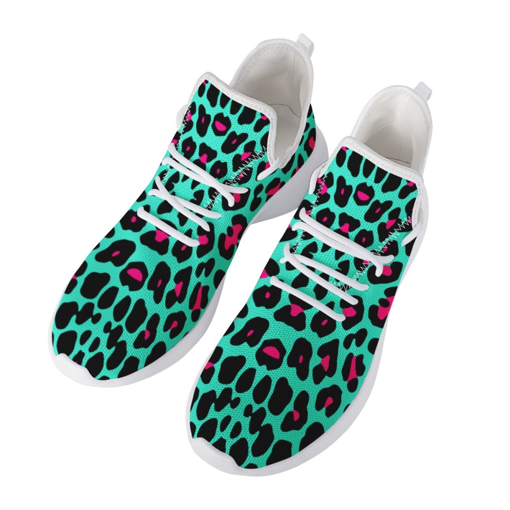 Miami Leopard Print Mesh Knit Sneakers