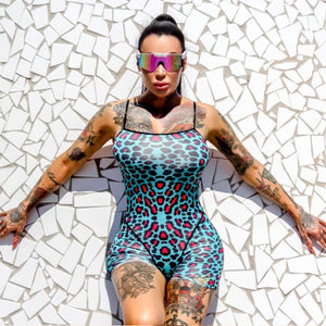 Miami Leopard Print Workout One Piece
