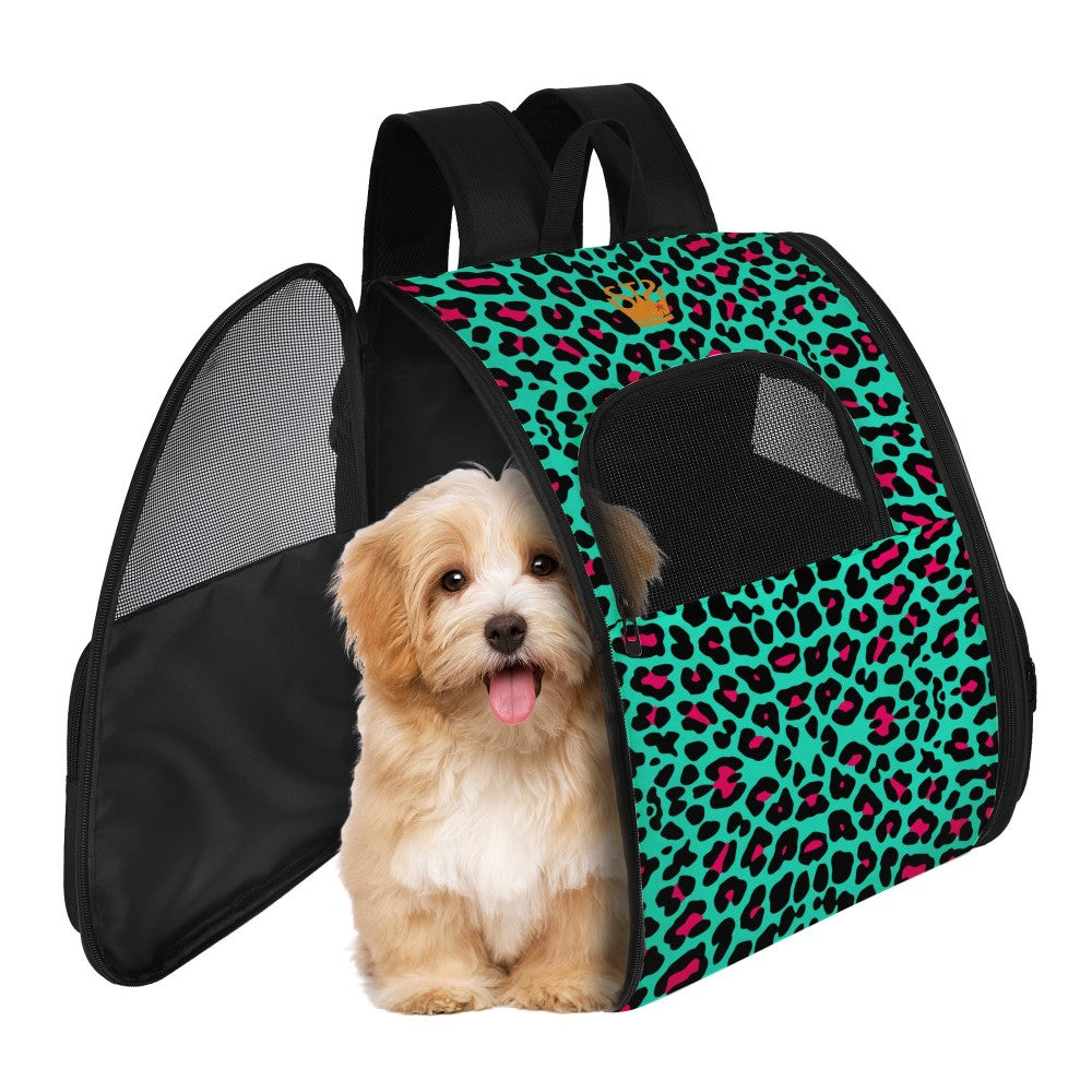 Miami Leopard Print Luxury Pet Carrier Backpack