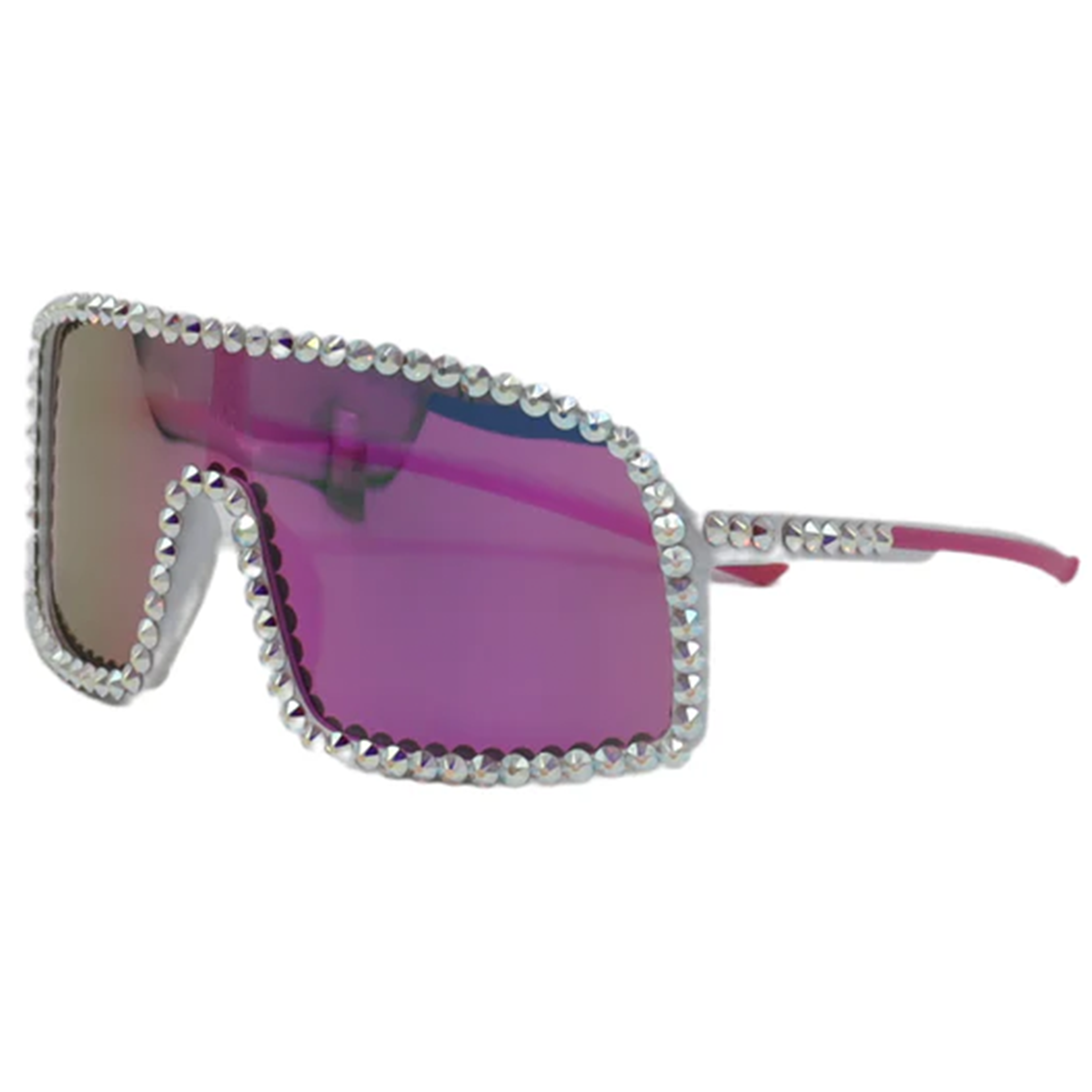 Pink Bling Rectangle Sunglasses