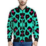 Miami Leopard Print Men's Bomber Jacket