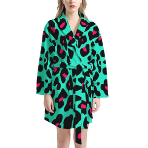 Miami Leopard Print Women's Bathrobe