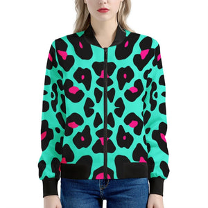 Miami Leopard Print Women's Bomber Jacket