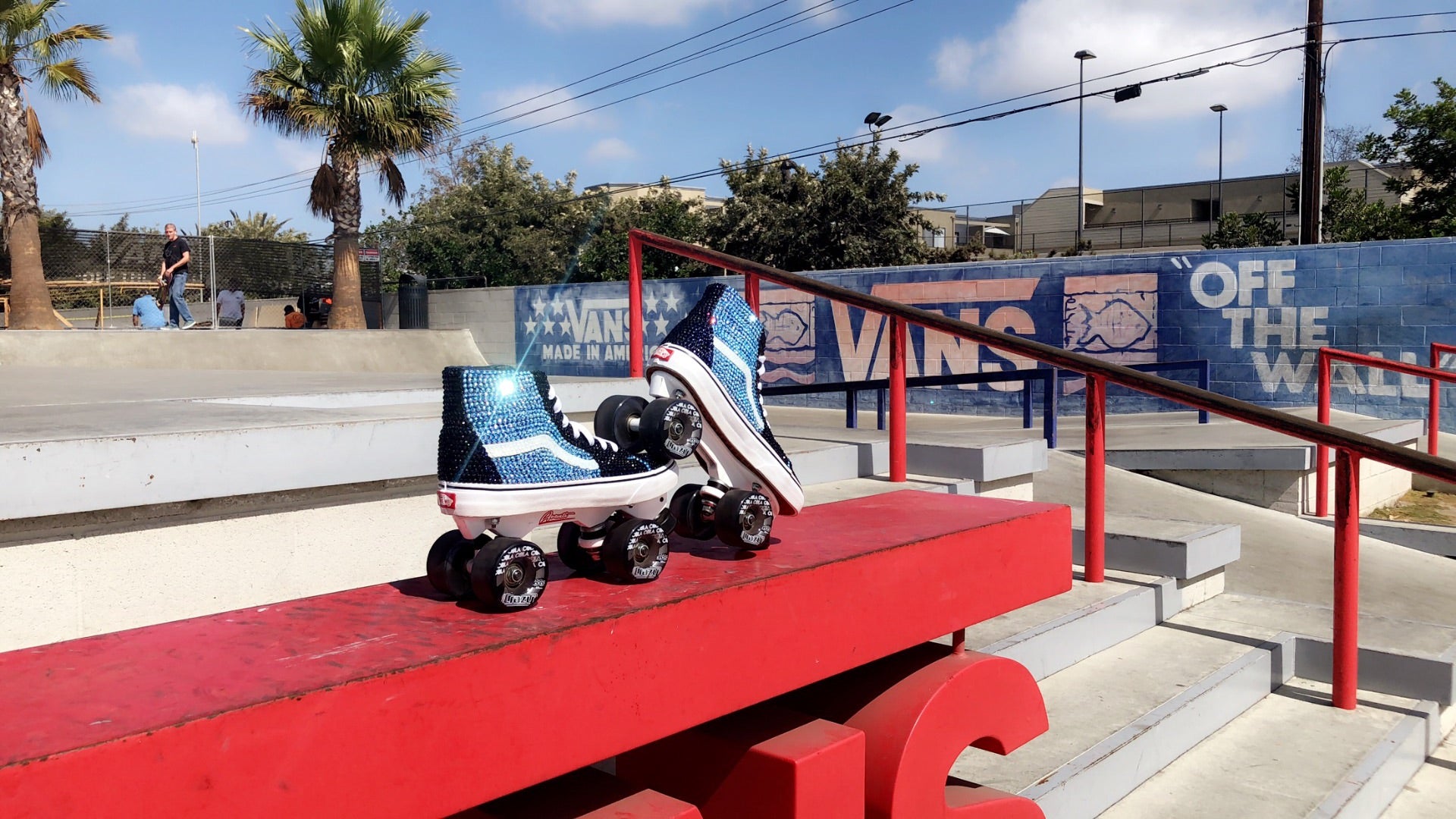 Customized Crystal Vans Sneaker Roller Skates